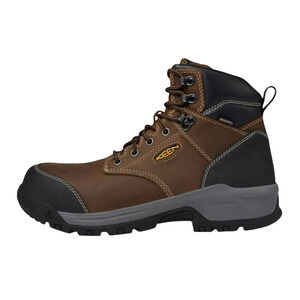KEEN Womens Evanston 6" Work Boots US 8.5 Wide Brown Carbon Fiber Toe WP NIB